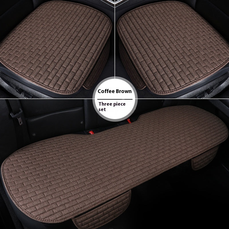 Leinen Auto-Sitzkissen Dreiteiliges Sitzschutz-Pad