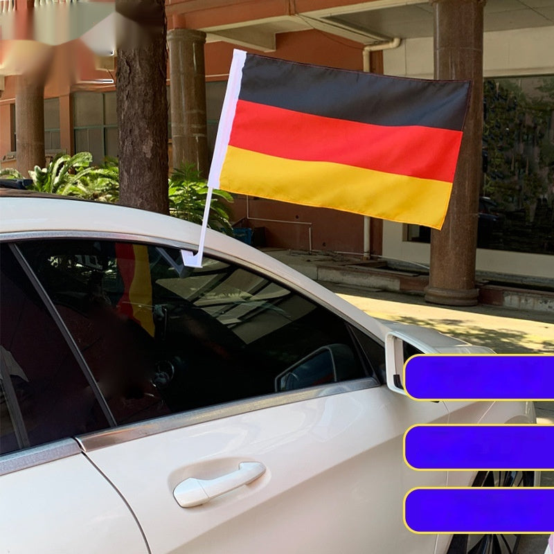 Deutsche Auto-Flagge aus Polyester - Windbeständige Autofenster-Dekoration