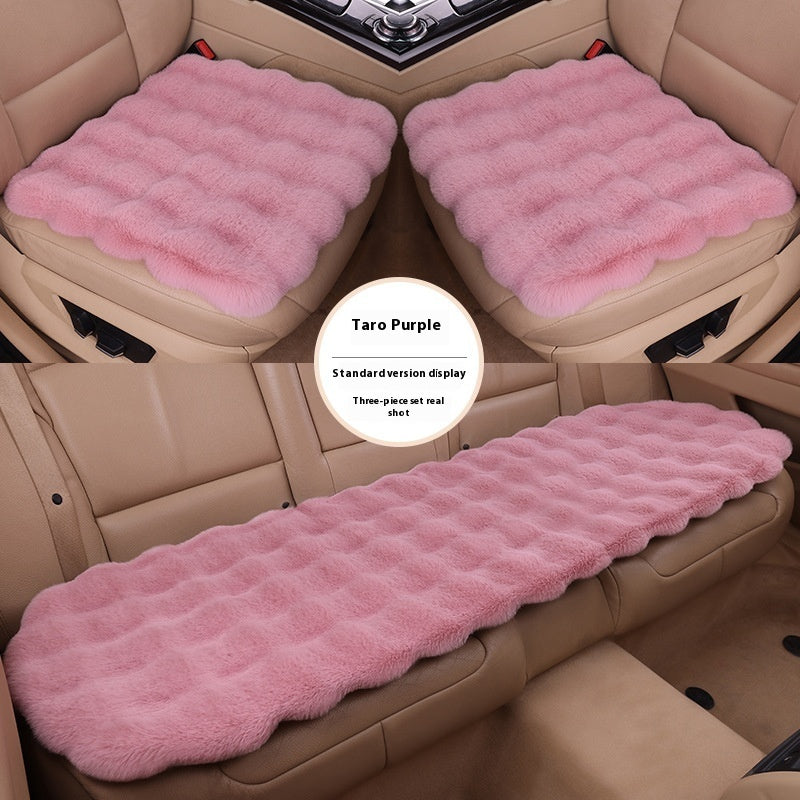 Auto-Sitzkissen Winter Bubble-Samt Kaninchen-Plüsch Dreier-Set ohne Rückenlehne