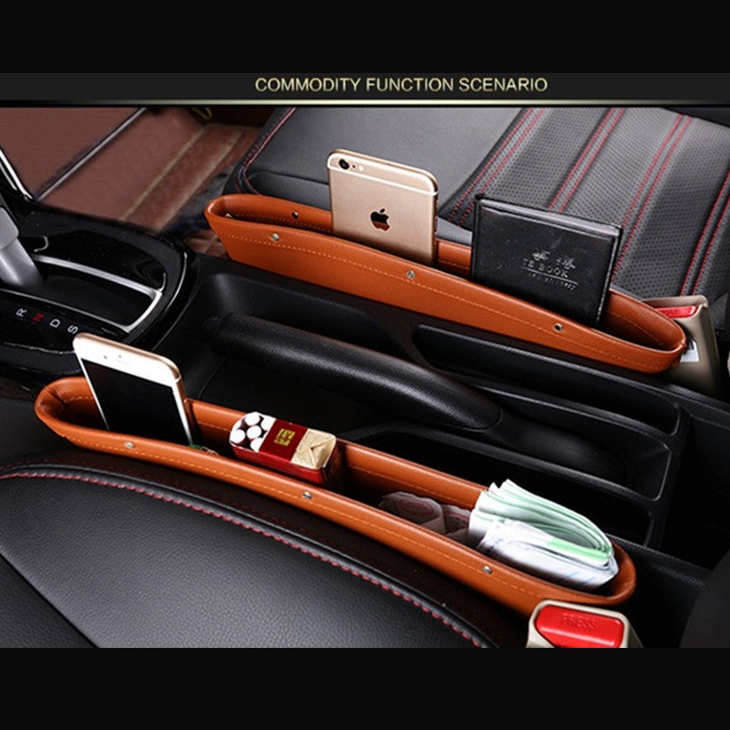 Auto-Organizer Box Caddy Catcher aus PU-Leder - Aufbewahrungstasche für Sitzlücken