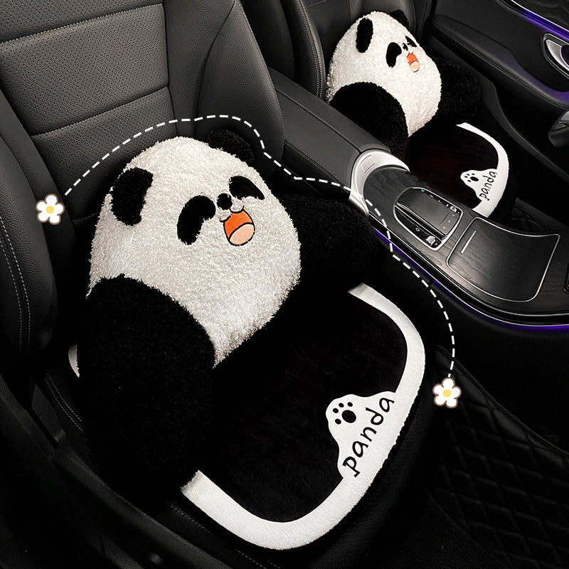 Auto-Sitzkissen Winter Plüsch Süßer Cartoon Panda Sitzbezug