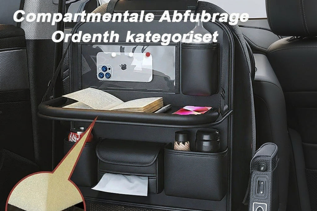 Auto Sitzorganizer für Rücksitz – Organizer mit Klapptisch & Tablet-Halter