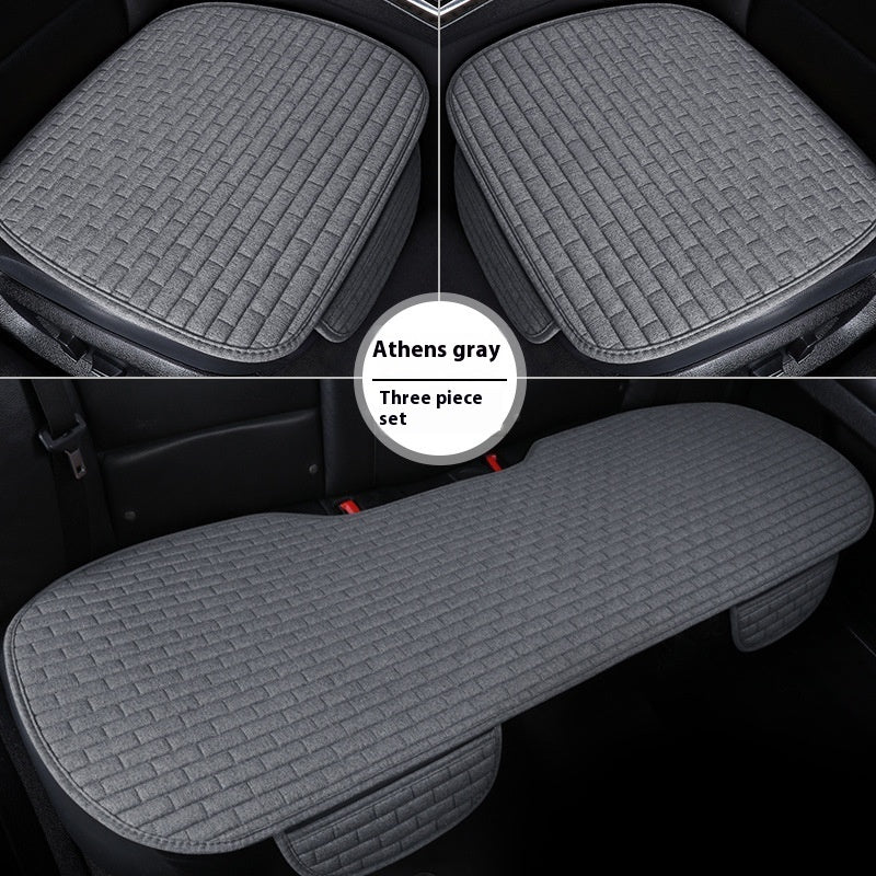 Leinen Auto-Sitzkissen Dreiteiliges Sitzschutz-Pad