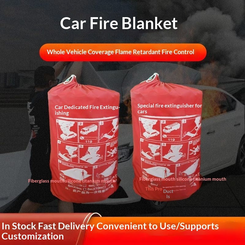 Auto-Batterie-Feuerlöschdecke, Autoabdeckung, Silikon-Glasfaser-Feuerlöschdecke