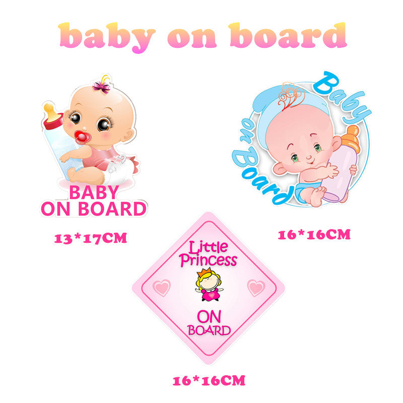 Baby an Bord Prinzessin Flasche Auto Reflektierender Aufkleber