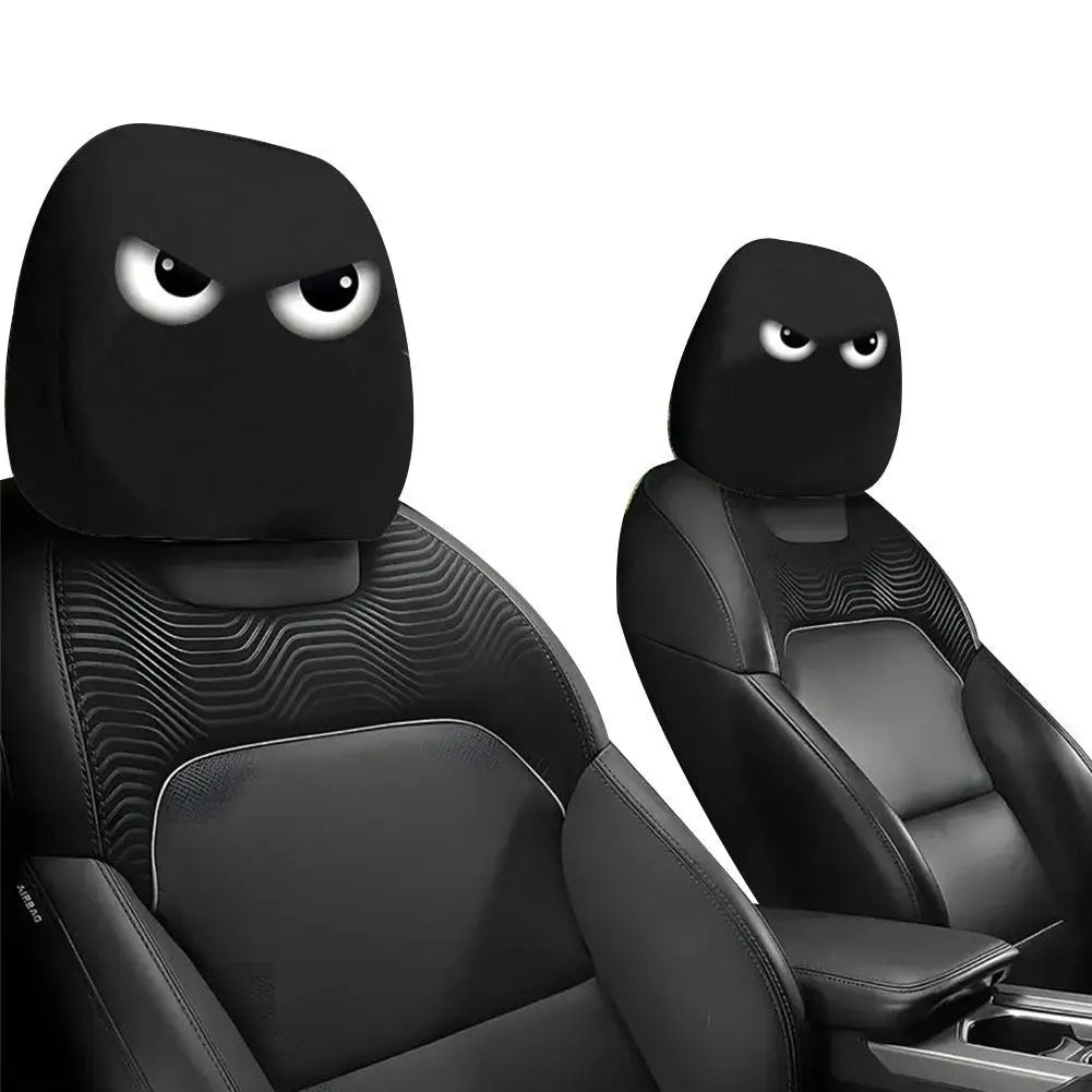 2 Stück Smiley-Gesicht Bedruckte Auto-Kissenbezüge Weich Bequem Dekorative Kissenhülle Auto-Sitz Kopfstütze Waschbar Polyester-Stoff