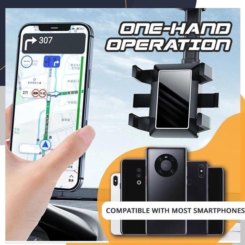 Auto-Rückspiegel Handyhalterung - 360° Drehbar und Ausziehbar