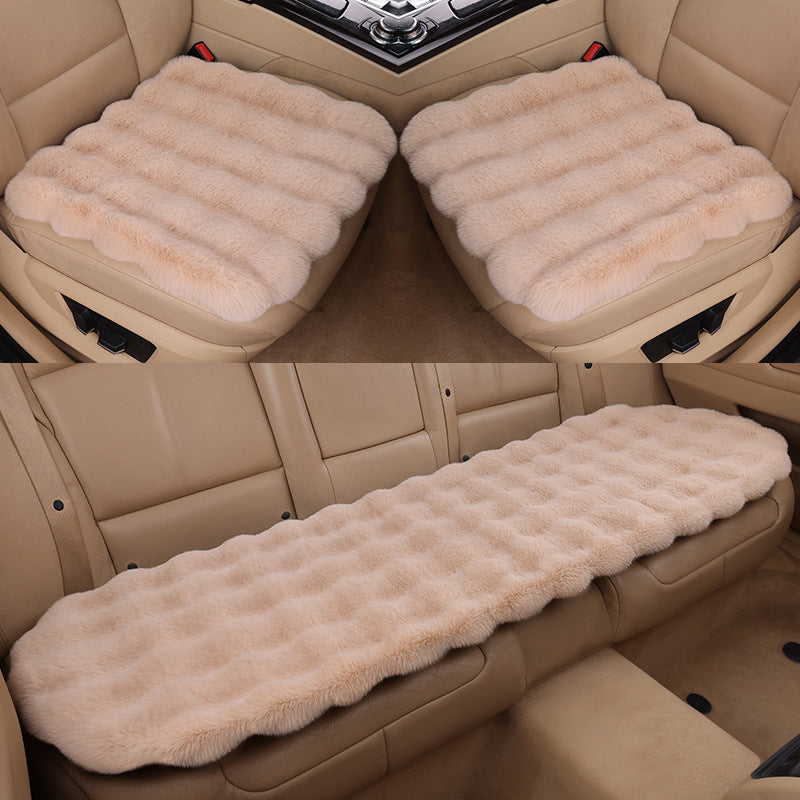 Auto-Sitzkissen Winter Bubble-Samt Kaninchen-Plüsch Dreier-Set ohne Rückenlehne