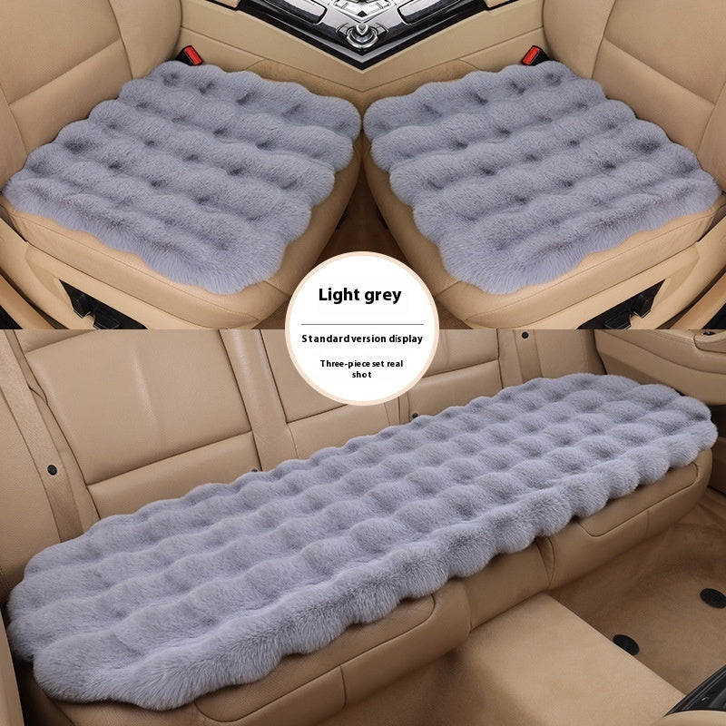 Auto-Sitzkissen Winter Bubble-Samt Kaninchen-Plüsch Dreier-Set ohne Rückenlehne
